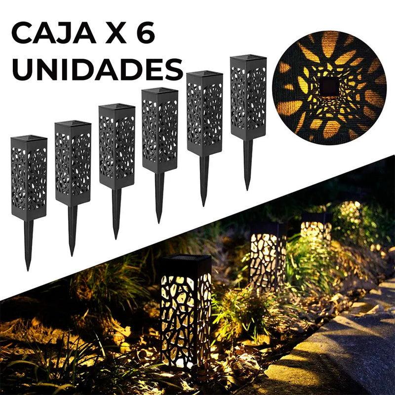 Luces Solares Cuadradas de Jardin x6