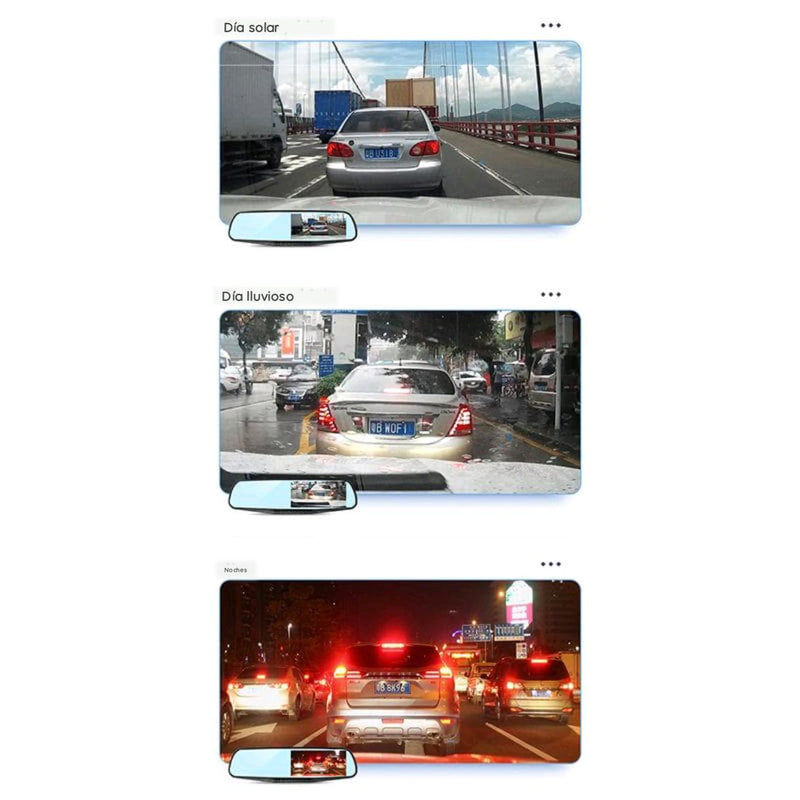 Espejo 3 CAMARAS Retrovisor para AUTO