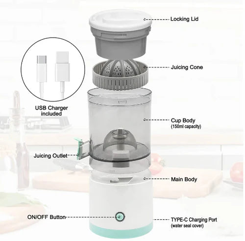 Exprimidor Eléctrico Inalámbrico Portátil
