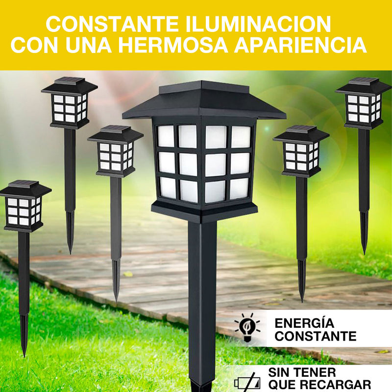 LAMPARAS DE  JARDIN TIPO ESTACA PACK SOLARES