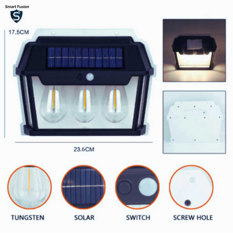 Farola Lámpara Solar Decorativa 38w 3 LEDS